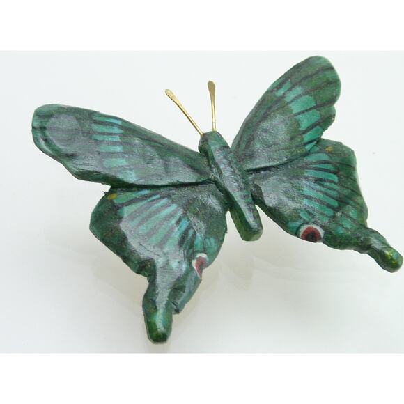 Vintage Hand Made Wood Boho Butterfly Brooch Pin - Picture 3 of 5